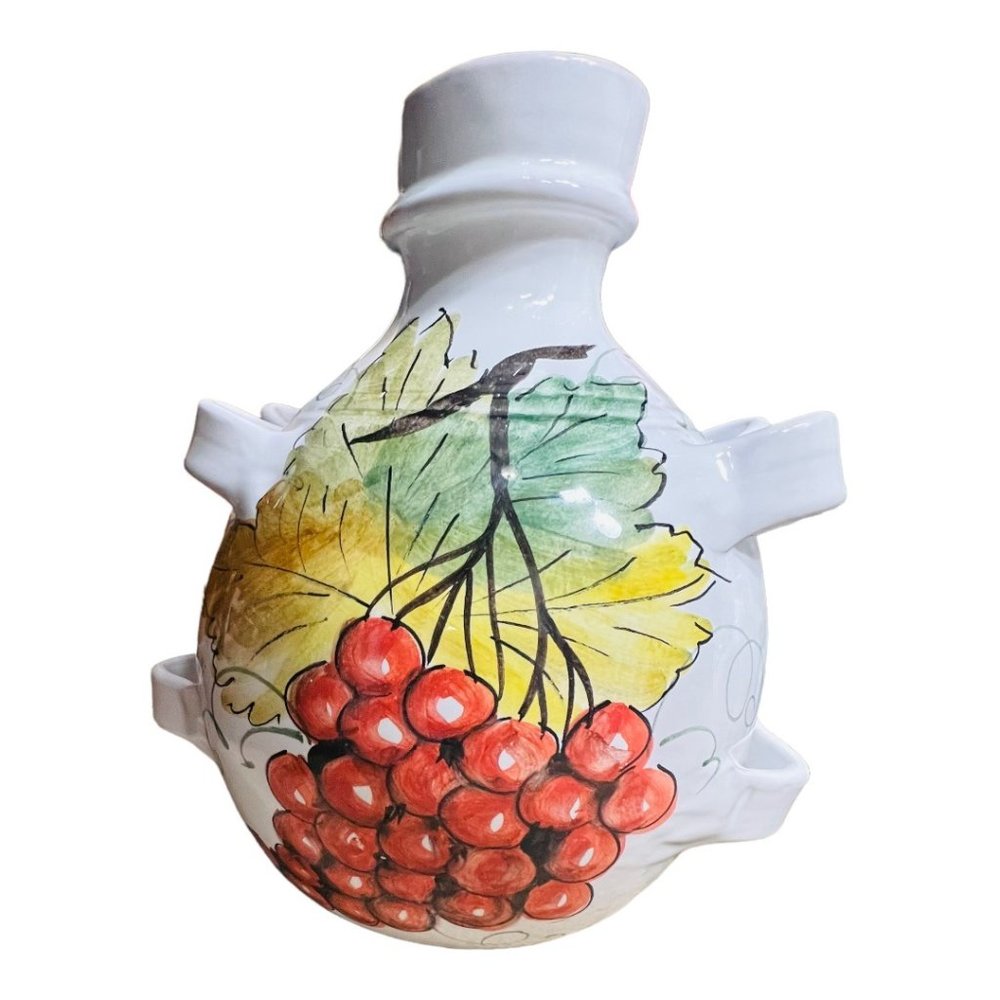 Brolli & Toniolo Large Ceramic Vase Grapes Design Handmade In Italy - Picture 1 of 13